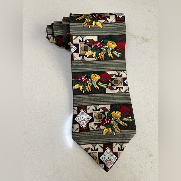 TABASCO 100% Silk Pepper Sauce Necktie / Tie | Regular/Standard Length - Picture 13 of 16